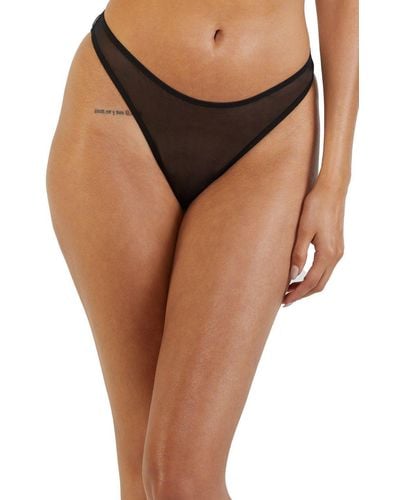 Playful Promises Juliet Black Ruched Thong - Brown