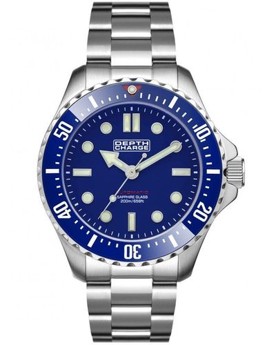 DEPTH CHARGE Stainless Steel Sports Analogue Watch - Db106621 - Blue