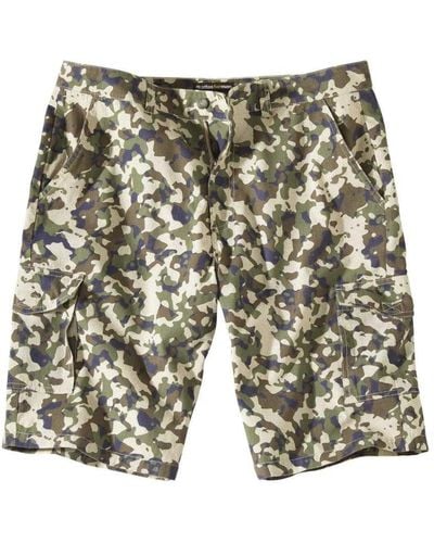 Atlas For Men Camouflage Cargo Shorts - White