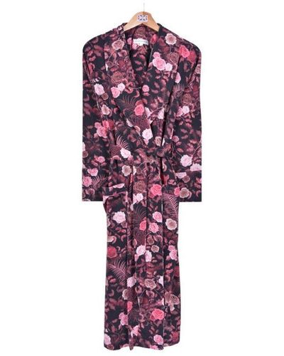 Bown of London Bengal Rose Lightweight Dressing Gown - Red
