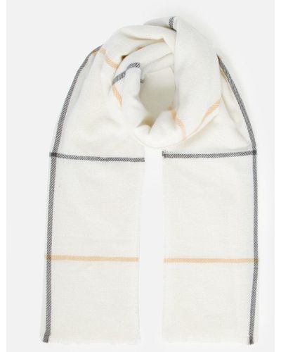 Accessorize 'carter' Check Blanket Scarf - Natural