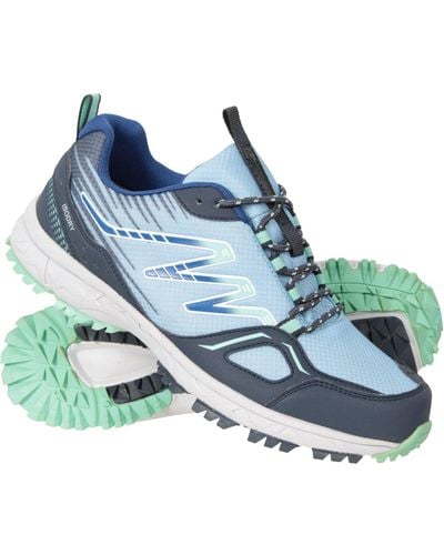 Mountain Warehouse Lakeside Trail Shoes Cushioned Waterproof Trainers - Blue
