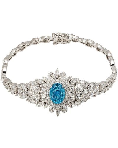 LÁTELITA London Arabesque Splendour Bracelet Blue Topaz Silver - White