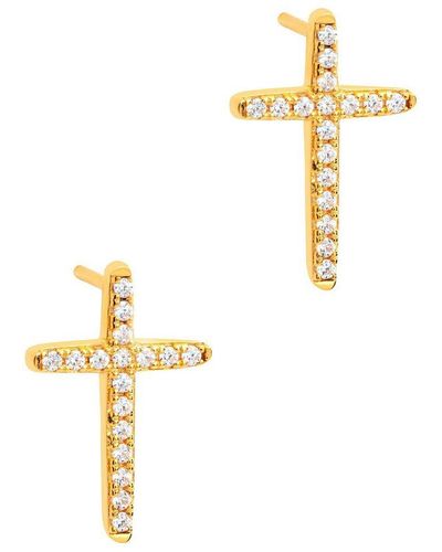 Pure Luxuries London Gift Packaged 'strand' 18ct Yellow Gold Plated 925 Silver & Cubic Zirconia Earrings - Metallic
