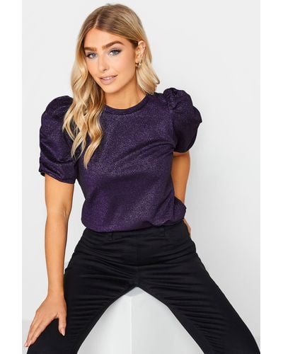 M&CO. Ruched Sleeve Blouse - Purple