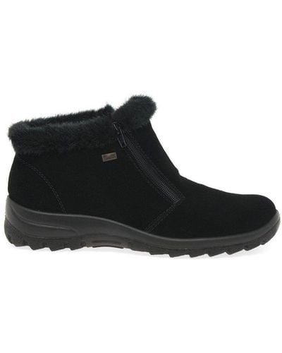 Rieker 'ella' Warm Lined Ankle Boots - Black