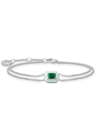 THOMAS SABO Jewellery Charm Club Pop Colours Sterling Silver Bracelet - A2095-496-6-l19v - Green