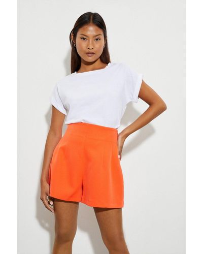 Dorothy Perkins Petite Pleat Front Shorts - Orange