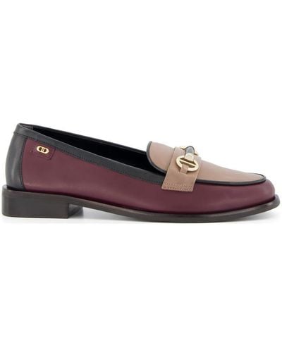 Dune 'glossi' Leather Loafers - Red