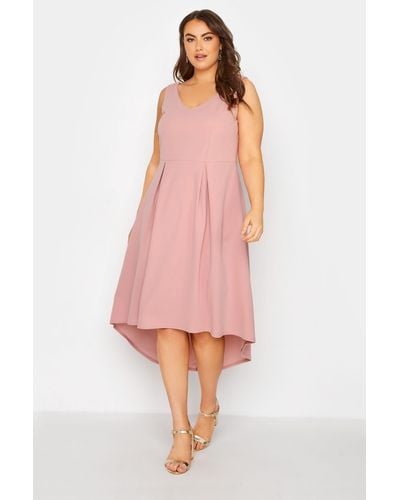 Yours High Low Midi Dress - Pink