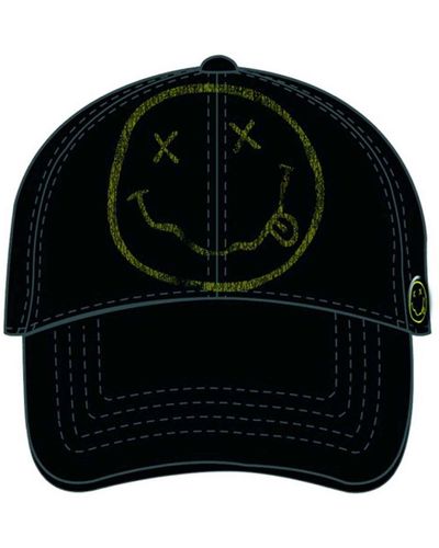 Nirvana Grunge Smile Strapback Baseball Cap - Black