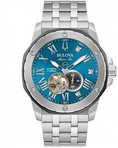 Bulova Marc Anthony Stainless Steel Classic Analogue Watch - 98d184 - Blue
