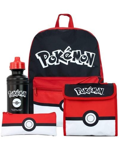 Pokemon 4 Piece Backpack Set - Red