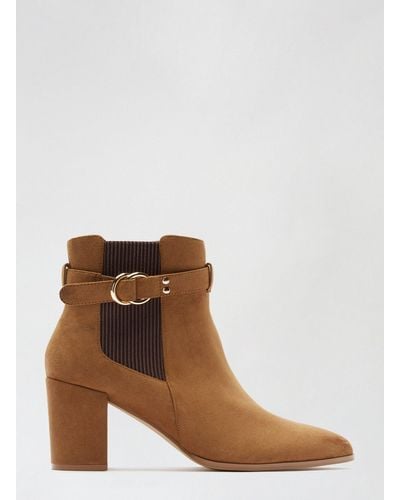 Dorothy Perkins Wide Fit Tan Almie Boots - Brown