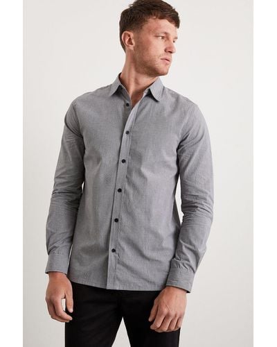 Burton Mono Long Sleeve Small Dogtooth Shirt - Grey