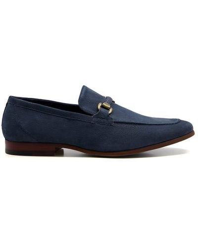 Dune 'santino' Leather Loafers - Blue