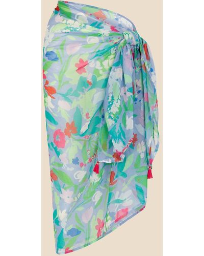 Accessorize Abstract Floral Sarong - Blue