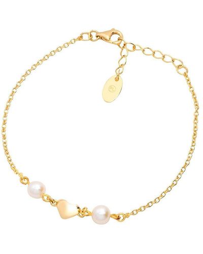 Pure Luxuries Gift Packaged 'agneta' 18ct Yellow Gold Plated 925 Silver Heart Bracelet - Metallic