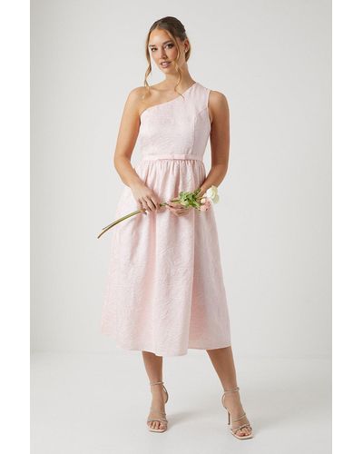 Coast Jacquard Bow Detail Bridesmaids Dress - Pink
