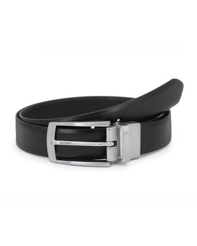 Steel & Jelly Black Textured Reversible Leather Belt