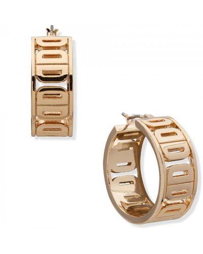 DKNY Jewellery Logo Earrings - 04g00125 - Metallic