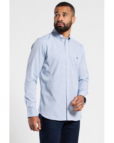 French Connection Cotton Long Sleeve Oxford Shirt - Blue