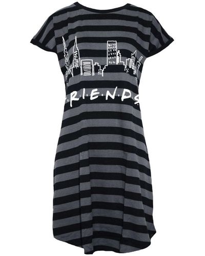 Friends Striped Nightie - Black