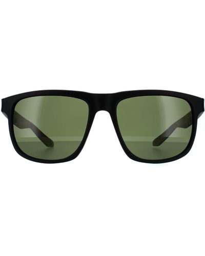 Dragon Square Matte Black Lumalens Dark Green Sunglasses