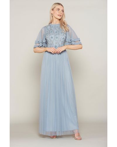 Amelia Rose Embellished Maxi Dress - Blue