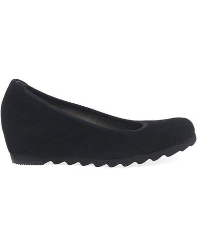 Gabor 'request' Wedge Court Shoes - Black