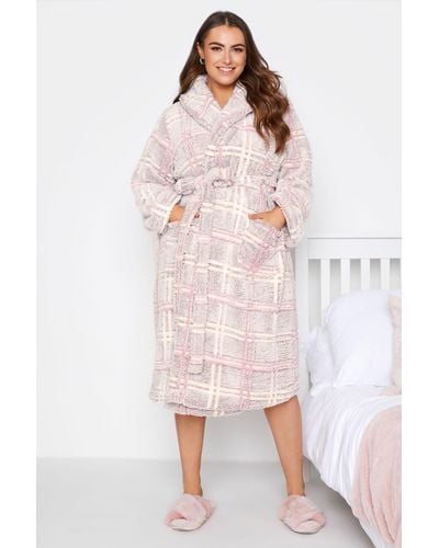 Yours Soft Shawl Dressing Gown - Pink