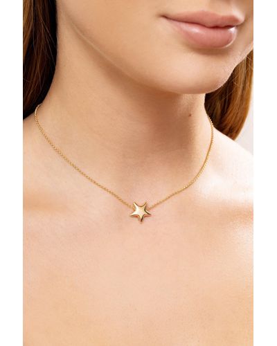 Caramel Jewellery London Gold Star Choker Necklace - Metallic