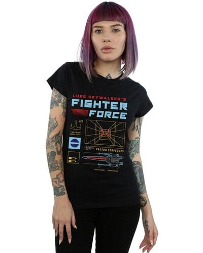 Star Wars Luke Skywalker ́s Fighter Force Cotton T-shirt - Black