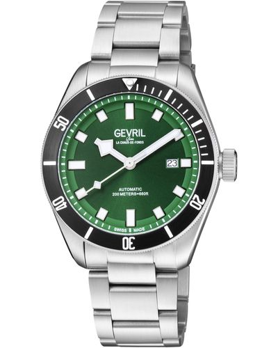 Gevril Swiss Automatic Sw200 Yorkville Green Dial Steel Watch