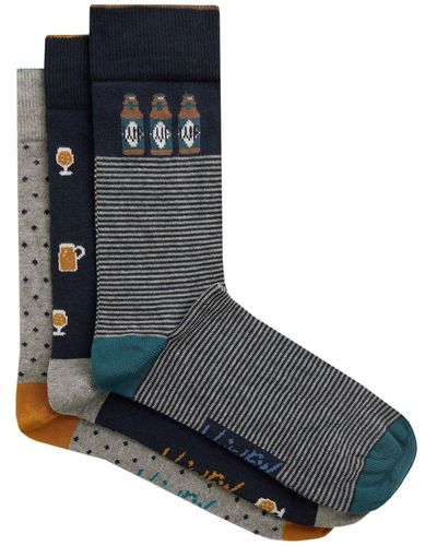 Weird Fish Cullman Branded Embroidered Sock 3 Pack - Black