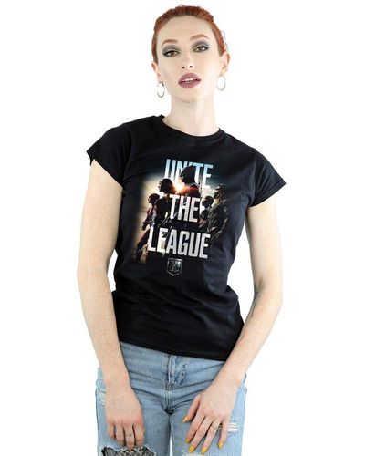 Dc Comics Justice League Movie Unite The League Cotton T-shirt - Black