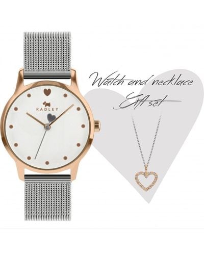 Radley Gift Set Plated Stainless Steel Fashion Analogue Watch - Ry4411a-set - White