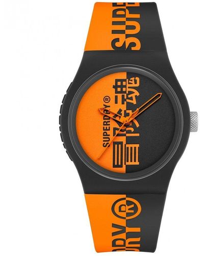 Superdry Urban Contrast Plastic/resin Fashion Analogue Quartz Watch - Syg346bo - Orange