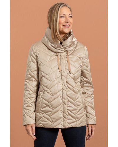 Anna Rose Geometric Quilted Jacket - Natural