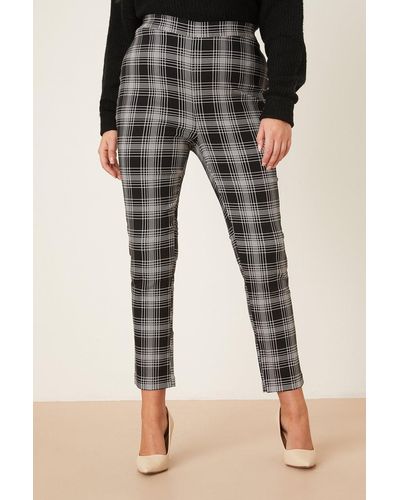Dorothy Perkins Curve Black Check Bengaline Trousers