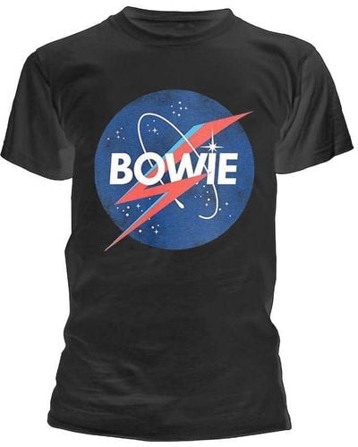 Rocksax David Bowie T Shirt - To The Moon Amplified Vintage - Black