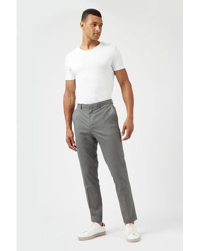 Burton Light Grey Essential Slim Fit Trousers