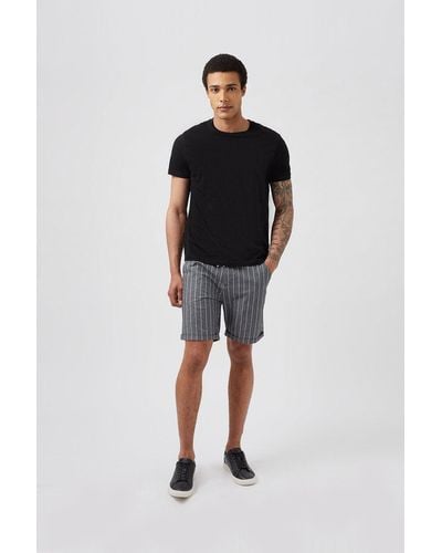 Burton Grey Stripe Drawstring Shorts - Black
