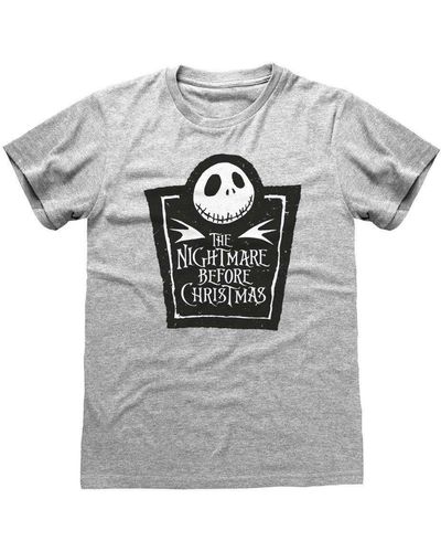 Nightmare Before Christmas Logo T-shirt - Grey