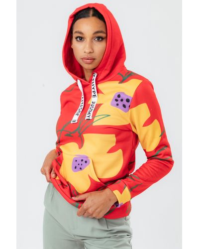 Hype Daisy Time Hoodie - Red