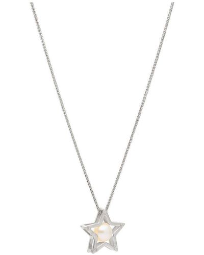 Pure Luxuries Gift Packaged 'rylee' 925 Silver Star & Pearl Necklace - Blue