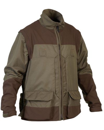 Solognac Decathlon Breathable Country Sport Jacket 900 With Detachable Sleeves -and - Brown