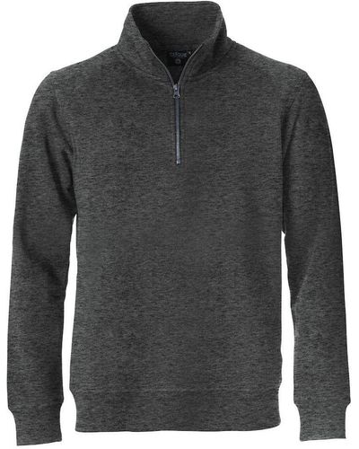 Clique Classic Melange Half Zip Sweatshirt - Black