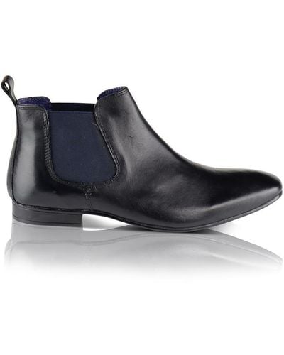 Silver Street London Carnaby Leather Formal Smart Chelsea Boots - White