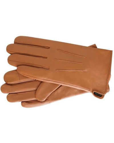 Barneys Originals Leather Gloves - Brown